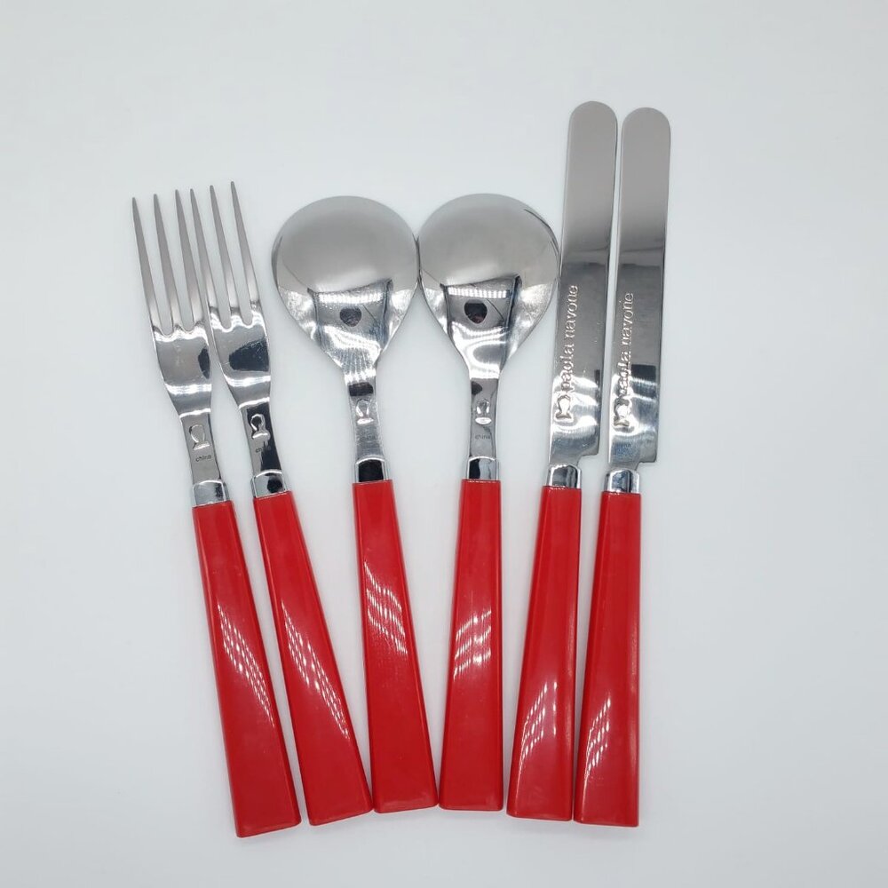 6pc Red Cutlery Flatware Set by Paola Navone for Crate & Barrel